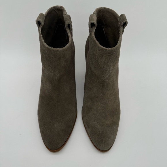 J. Crew “Eaton” Suede Leather Gray/Taupe Heeled Ankle Boots Size 8.5 - Picture 4 of 13